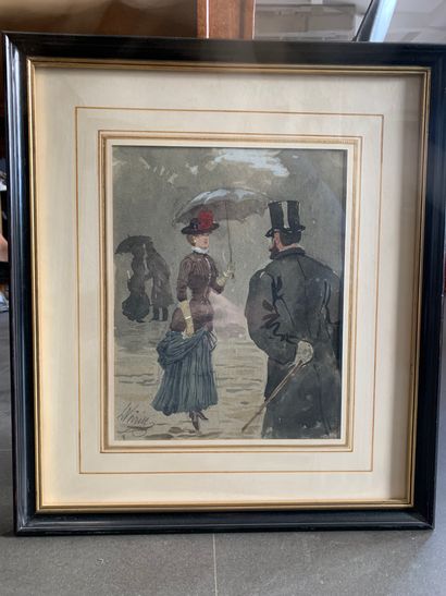 Léon Joseph VOIRIN (1833-1887) Trois scènes de rue
Aquarelle sur papier
On joint...