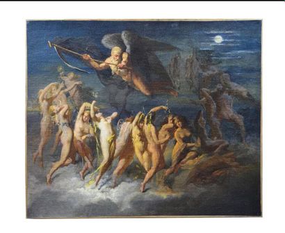 ECOLE FRANCAISE DU XIXème siècle La Danse des heures
Huile sur toile 46 x 60 cm