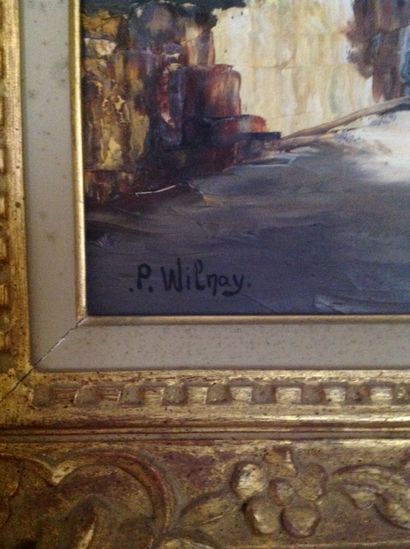P. WILNAY (XXème siècle) Scène de marché en Bretagne
Huile sur toile, signée en bas...