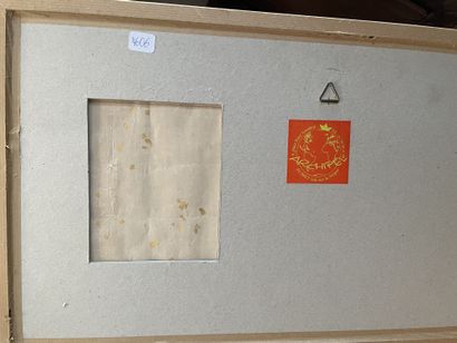 JAPON - Epoque EDO (1603 - 1868) Partie de makemono, encre sur papier or (pliures)
28...