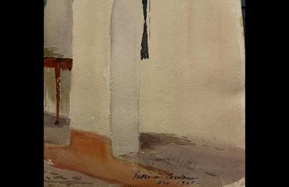 Georges SCOTT (1873-1942) Patio à Cordoue
Aquarelle sur papier
Signée, localisée...