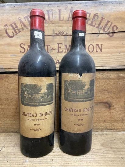 null 2 Blles (red) Château Rouget, 1928
Premier cru Pomerol
Dirty and torn labels...