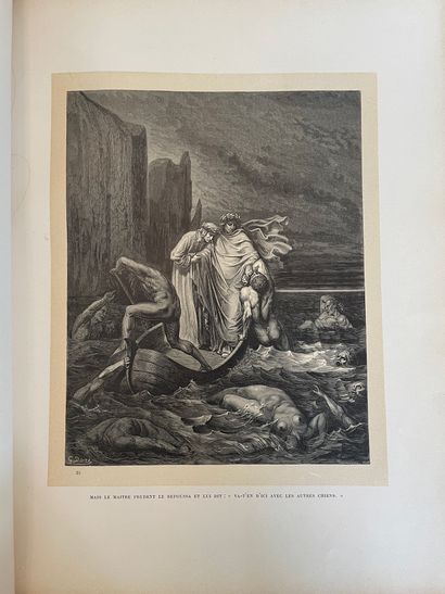 null DANTE.L'enfer.Avec les dessins de Gustave DORE.Paris, Hachette, 1891.In-folio,...