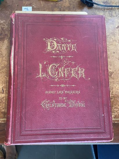 null DANTE.L'enfer.Avec les dessins de Gustave DORE.Paris, Hachette, 1891.In-folio,...