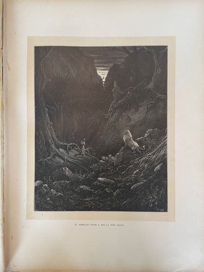 null DANTE.L'enfer.Avec les dessins de Gustave DORE.Paris, Hachette, 1891.In-folio,...
