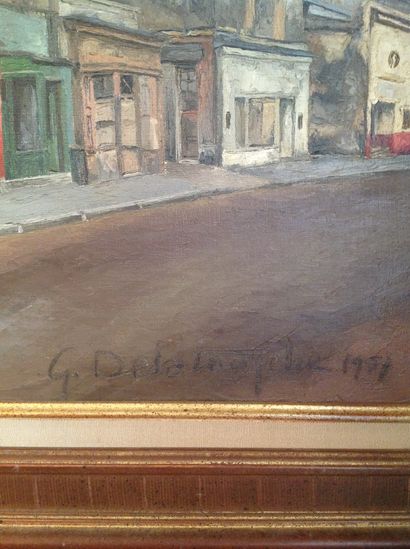 Germain DELATOUSCHE (1898-1966) Rue Riquet, Paris XIXème
Huile sur toile, signée...