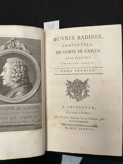 CAYLUS Oeuvres badines
Amsterdam, M. DCC. LXXXVII 12 volumes (en l'etat)