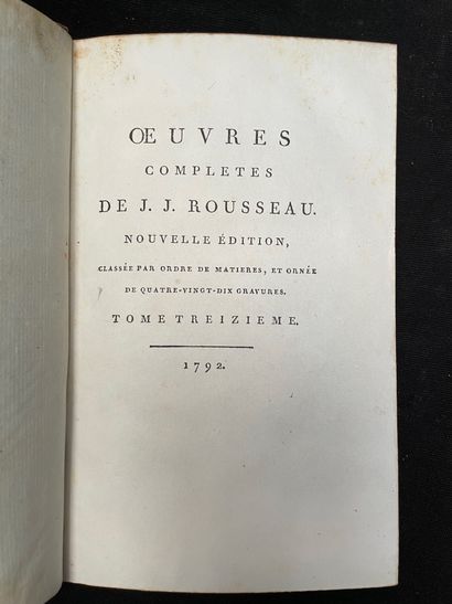 null OEUVRES COMPLETES DE J. J. ROUSSEAU NOUVELLE EDITION? 1792 38 volumes
Reliures...
