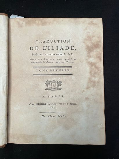 HOMERE L'Iliade et l'Odyssée. 1795.
2 volumes
En l'état
