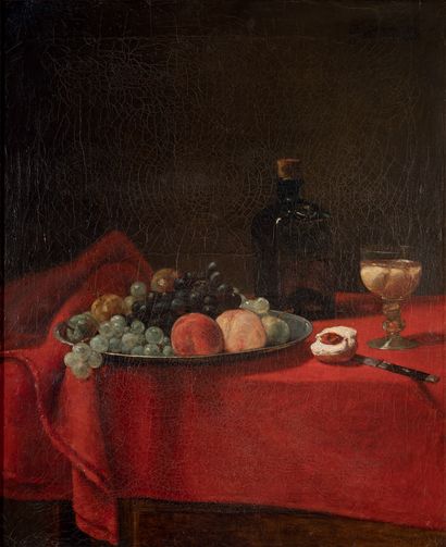François BONVIN (1817-1887) Nature morte à la coupe aux fruits
Huile sur toile signée...