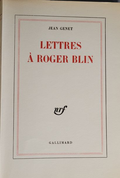 GENET Jean. LETTRES À ROGER BLIN. Paris, Gallimard, 1966. In-8, broché.
Édition originale....