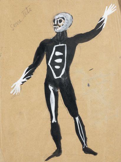 Antoni CLAVE (1913-2005) La mort. Maquette de costume pour « Los caprichos »
Lavis...