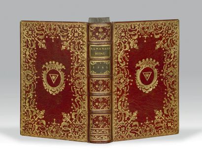 null ROYAL ALMANACH, year 1782. Paris, D'Houry, s.d. [1782]. In-8, red morocco, large...