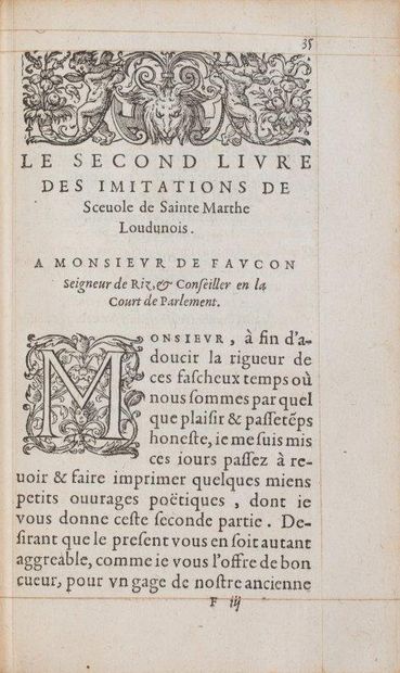 SAINTE-MARTHE (Scévole de). Ɵ Les Premières œuvres. Paris, De l'Imprimerie de Federic...