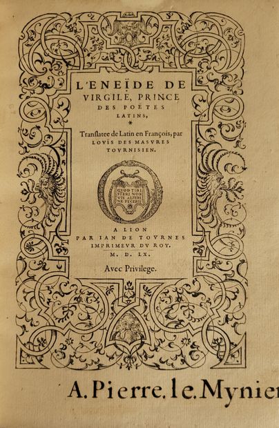 DES MASURES (Louis). Ɵ - VIRGILE. L'Eneïde de Virgile, prince des poëtes latins....