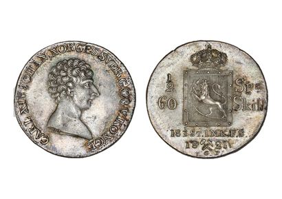 MONNAIES ÉTRANGÈRES NORVÈGE : Charles XIV (1818-1844)

Demi specie daler. 1821. 14,48...