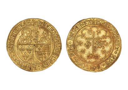 MONNAIES FRANÇAISES HENRI VI (1422-1453)

Golden salute (September 6, 1423). Saint-Lô....