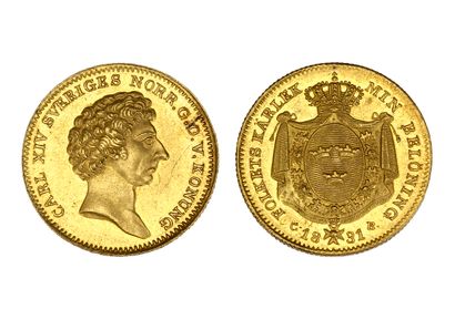 MONNAIES ÉTRANGÈRES SUÈDE : Charles XIV, Bernadotte (1818-1844)

Ducat d’or. 1831....