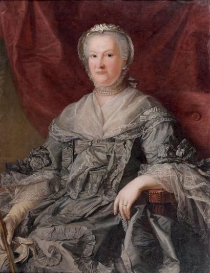 ÉCOLE AUTRICHIENNE DU XVIIIÈME SIÈCLE Portrait de l'impératrice Marie Thérèse Huile...