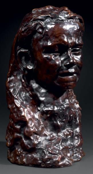 AUGUSTE RODIN (1840-1917) Pleureuse (avant 1889) Epreuve en bronze à patine brun...