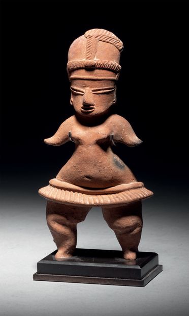 null 
Ɵ Tlatilco standing female figure wearing a short skirt, Mexico, ceramic with...