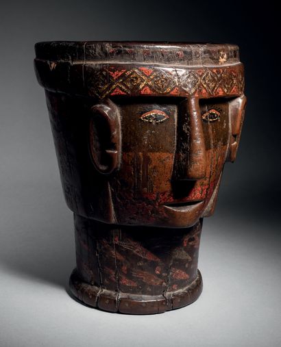 
Inca (colonial period) Kero vase of a man...