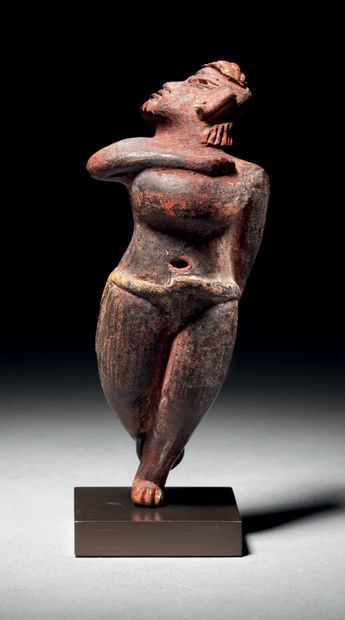 null 
Ɵ Tlatilco dancing figure, Mexico, ceramic with red and ochre pigment

H. 5...