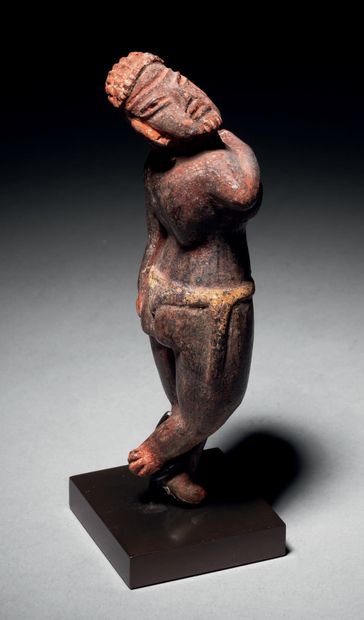 null 
Ɵ Tlatilco dancing figure, Mexico, ceramic with red and ochre pigment

H. 5...