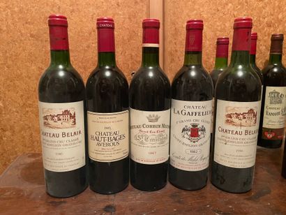 null BORDEAUX
Lot of 9 different red bottles
Including Château Belair, La Gaffelière,...