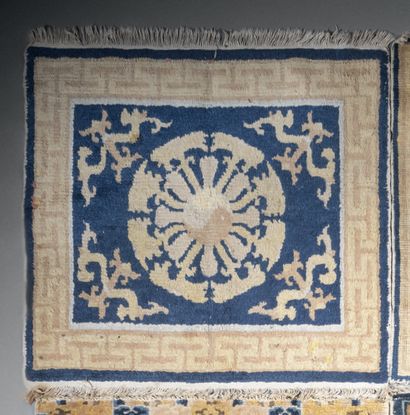 null Square Buddhist temple carpet, China
Central field decorated with a medallion...