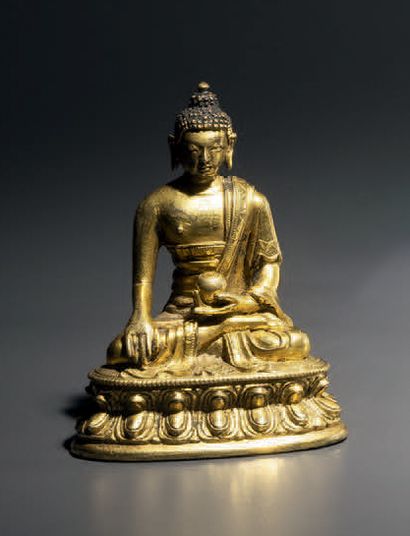 Bouddha assis, Chine, 18e siècle H. 6,5 cm....