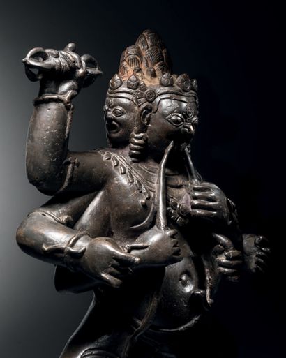 null Mahachakra Vajrapani, Tibet, c. 12e siècle H. 25,4 cm. Alliage de cuivre, fonte...
