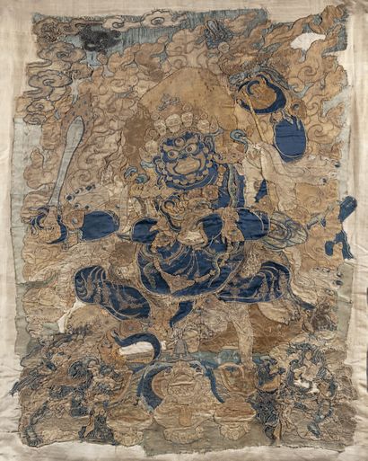 null Mahakala Chaturbhuja, Tibet, 18e siècle 85 x 67 cm. Soie appliquée et brodée
Mahakala...