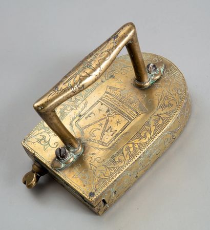 Rare iron with ingot in melted and engraved...