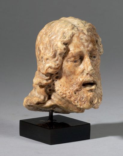 Head of Christ, of a Flagellation?, in sculpted...