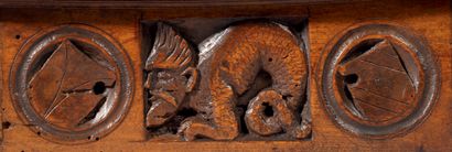 null Wedding box, minnekästchen, made of fruit wood carved in reserve. Lid decorated...