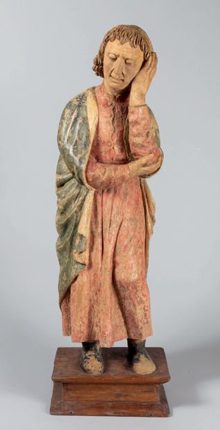 Saint John of Calvary in poplar carved in...