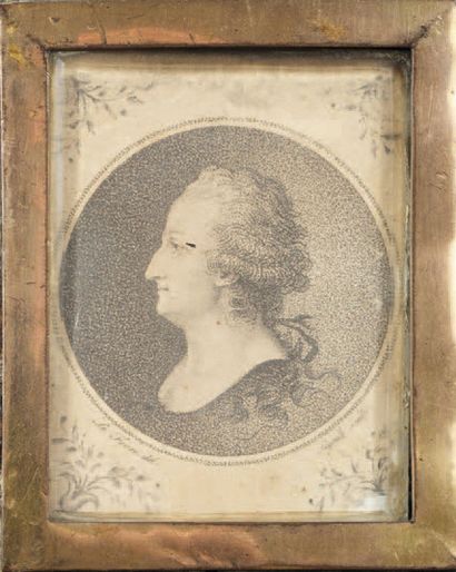 null Paire de portraits gravés en médaillon figurant Monsieur Roland (1734-1793)...