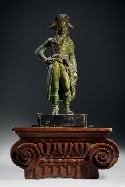 null Sculpture en plâtre patiné imitant le bronze, figurant le général Bonaparte...