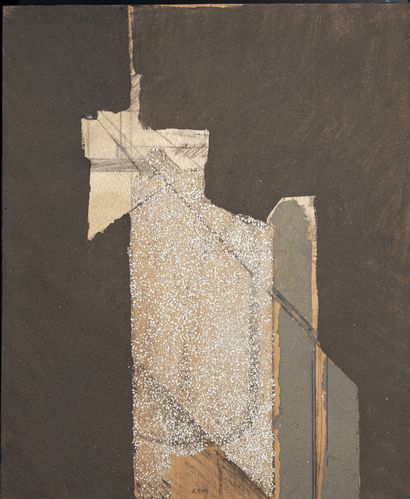 Alfred RETH (1884-1966) Composition abstraite, 1950
Technique mixte, sable et coquille...