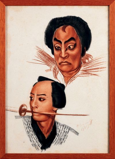 Alexandre IACOVLEFF (1887-1938) Figures de théâtre Japonais - Kabuki
Suite de cinq...