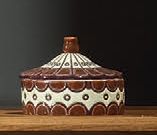 PRIMAVERA & MANUFACTURE DES EMAUX DE LONGWY Ceramic candy box with circular body...