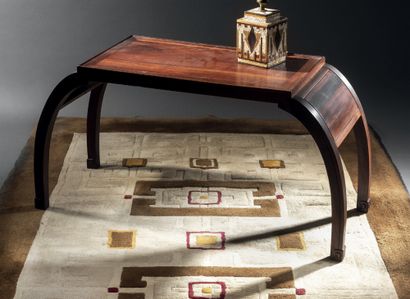 Louis SUE (1875-1968) & André MARE (1885-1932) Sapelli veneer coffee table with a...
