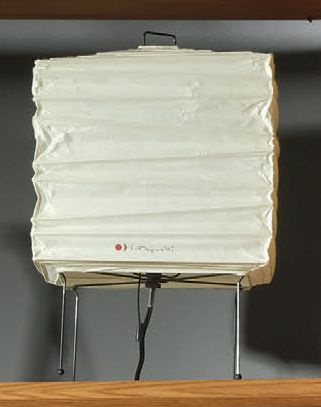Isamu NOGUCHI (1904-1988) Table lamp " Akari 3X " (model created in 1963) with blackened...