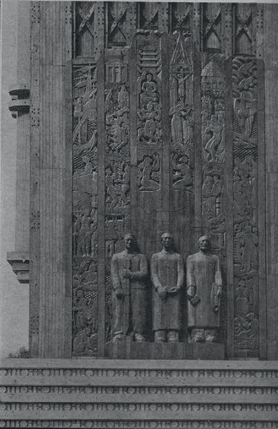 Ernest MORENON (1904-2003) Porte monumentale de l'Alma, Paris 1937 
Bas-relief à...