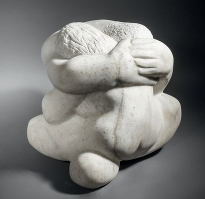 René COUTELLE (1927-2012) Couple enlacé
Sculpture en marbre blanc du Portugal
Taille...