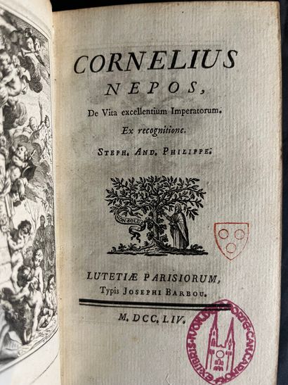 CORNELIUS NEPOS. De vita excellentium Imperatorum. Paris, Joseph Barbou, 1754. In-12,...