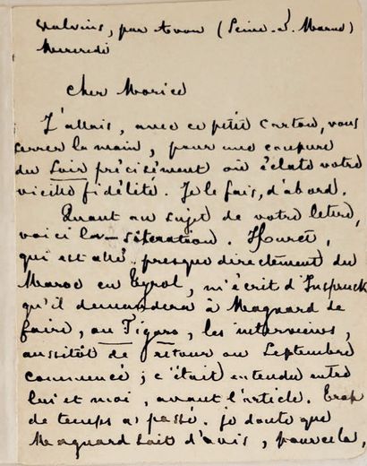 MALLARMÉ (Stéphane) Les Poésies. Paris, La revue indépendante, 1887. In-4, maroquin...