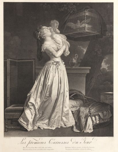 Henri GÉRARD (1755-1835?) graveur, Marguerite GÉRARD (1761-1837) d'après Les premières...