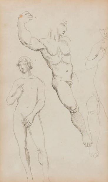 Roger de la FRESNAYE (1885-1925) Study of male nudes
Pen drawing 24,5 x 15,5 cm
